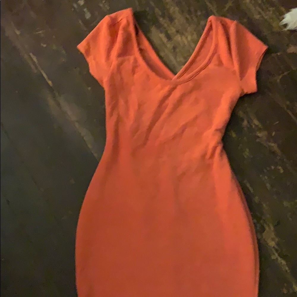 Bebe orange open back dress s/m